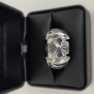 Men's Stainless Steel Harley Davidson Skull Ring Size 14